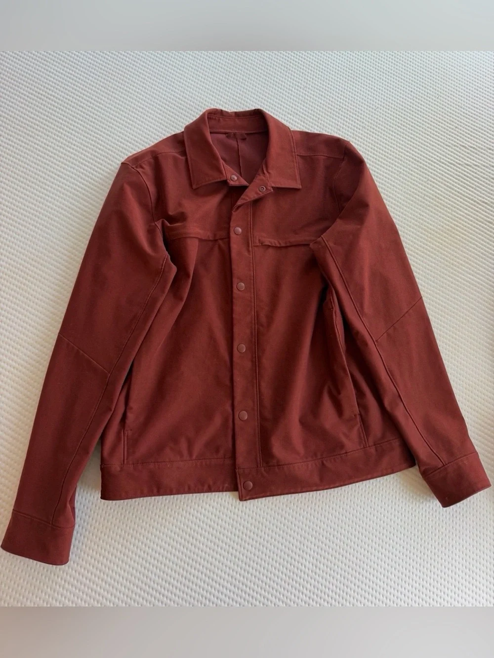 Lululemon Men’s L Stretch Canvas Snap Front Jacket Rust Red